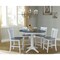 International Concepts Round 36 in Rd Extend Dining Table, 4 San Remo Stools, White/Heather Gray, 36 W, 48 L, 36.1 in H K05-36RXT-27B-S102-4 - alternate 3